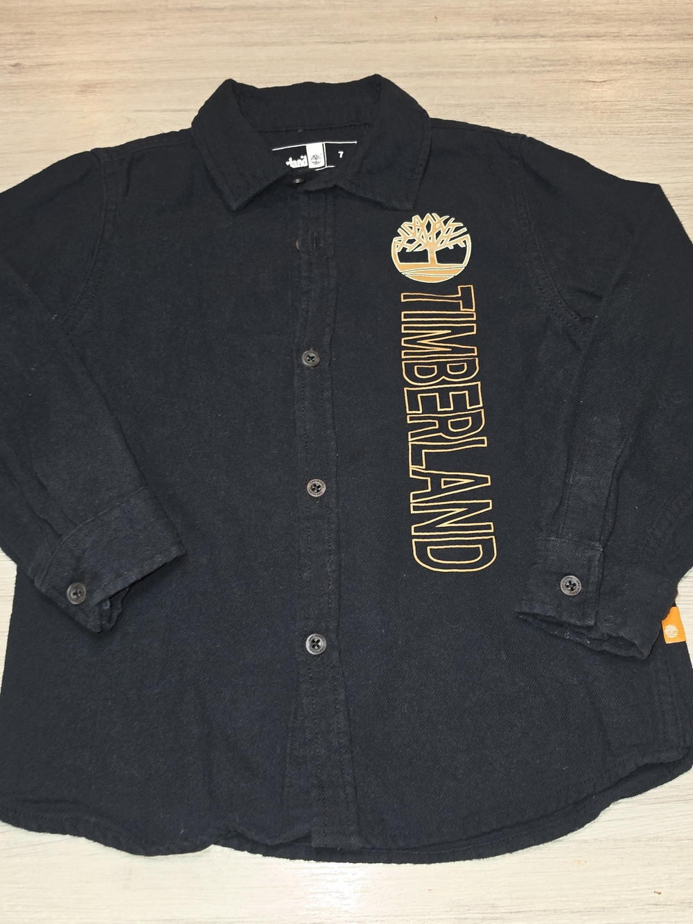 Timberland Long Sleeve Button Down Shirt Youth Black Boys Size 7